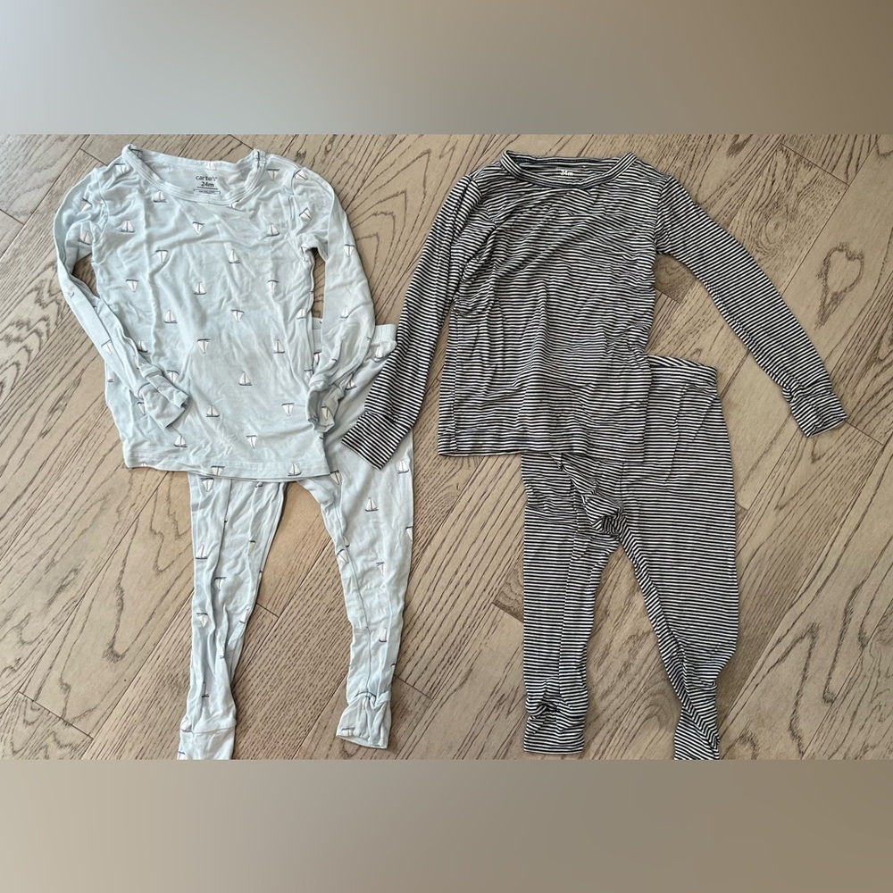 2 Pack Kids Carters Pajamas Set (Sailboats & Stripes)